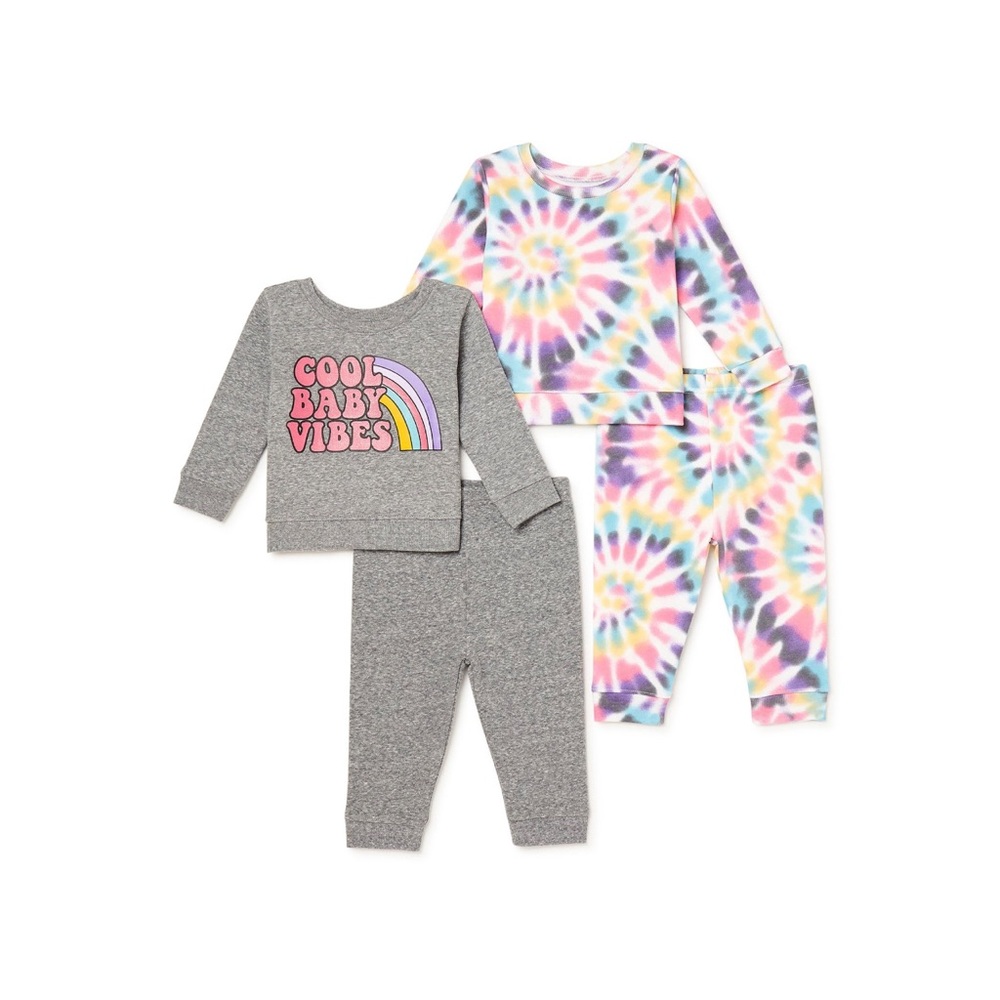 Garanimals Baby Girls' Fleece Top and Pants
Set 4-Piece, Size 24 Months